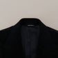 Dolce & Gabbana Black Cotton Cardigan Long Coat Men Jacket