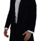 Dolce & Gabbana Black Cotton Cardigan Long Coat Men Jacket