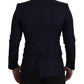 Dolce & Gabbana Blue Wool Single Breasted Coat Blazer