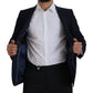 Dolce & Gabbana Blue Wool Single Breasted Coat Blazer