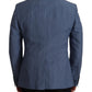 Dolce & Gabbana Blue Single Breasted Logo Blazer Jacket