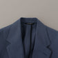 Dolce & Gabbana Blue Single Breasted Logo Blazer Jacket