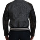 Dolce & Gabbana Black Houndstooth Polyester Bomber Jacket