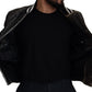 Dolce & Gabbana Black Houndstooth Polyester Bomber Jacket