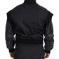 Dolce & Gabbana Black Nylon Crystals Coat Buttons Jacket