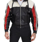 Dolce & Gabbana Black Leather Hooded Blouson Coat Jacket
