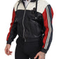 Dolce & Gabbana Black Leather Hooded Blouson Coat Jacket