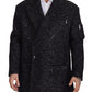 Dolce & Gabbana Black Wool Double Breasted Coat Men Jacket