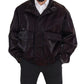 Dolce & Gabbana Bordeaux Nylon Collared Men Coat Jacket