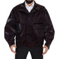 Dolce & Gabbana Bordeaux Nylon Collared Men Coat Jacket