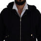 Dolce & Gabbana Black Polyester Hooded Full Zip Jacket