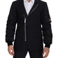 Dolce & Gabbana Black Wool Full Zip Long Sleeves Jacket