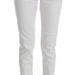 Cavalli White Cotton Blend Slim Fit Jeans