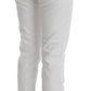 Cavalli White Cotton Blend Slim Fit Jeans