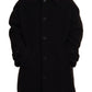 Dolce & Gabbana Black Alpaca Button Down Trench Coat Jacket