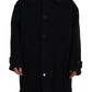 Dolce & Gabbana Black Alpaca Button Down Trench Coat Jacket