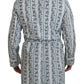Dolce & Gabbana Blue Floral Cotton Robe Coat Jacket