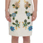 Dolce & Gabbana White Brocade Crystal Sheath Dress