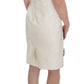 Dolce & Gabbana White Brocade Crystal Sheath Dress