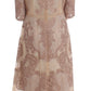 Dolce & Gabbana Pink Silk Lace Ricamo Shift Gown Dress
