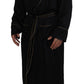Dolce & Gabbana Black 100% Silk Robe Coat Wrap  Jacket