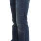John Galliano Blue Wash Cotton Blend Slim Fit Bootcut Jeans