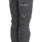 John Galliano Gray Wash Cotton Torn Straight Fit Jeans