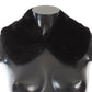 Dolce & Gabbana Black Mink Fur Shoulder Collar Scarf