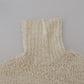 Dolce & Gabbana Cream Wool Knit Turtleneck Pullover Sweater