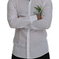 Dolce & Gabbana White Cotton Peacock Feather Formal GOLD Shirt