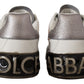 Dolce & Gabbana White Leather Shoes Womens Logo Portofino Sneakers