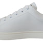 Dolce & Gabbana White Leather DG Logo Casual Sneakers Shoes