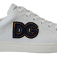 Dolce & Gabbana White Leather DG Logo Casual Sneakers Shoes