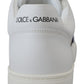 Dolce & Gabbana White Leather DG Logo Casual Sneakers Shoes