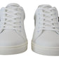Dolce & Gabbana White Leather DG Logo Casual Sneakers Shoes