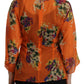 Dolce & Gabbana Orange Floral Print Long Sleeve Blouse
