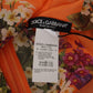 Dolce & Gabbana Orange Floral Print Long Sleeve Blouse