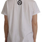 Dolce & Gabbana White Necklace Embellished Neckline T-shirt Top