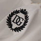 Dolce & Gabbana White Necklace Embellished Neckline T-shirt Top