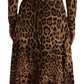 Dolce & Gabbana Brown Leopard Wrap A-line Maxi Viscose Dress