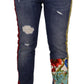 Dolce & Gabbana Blue Patchwork High Waist Denim Jeans