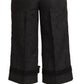 Dolce & Gabbana Black Brocade Cropped High Waist Pants