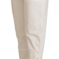 Dolce & Gabbana White High Waist Tapered Women Cotton Pants
