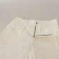 Dolce & Gabbana White High Waist Tapered Women Cotton Pants