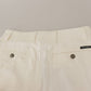 Dolce & Gabbana White High Waist Tapered Women Cotton Pants