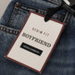 Dolce & Gabbana Blue Denim Baroque Heart Logo Patch Pants Jeans
