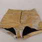 Dolce & Gabbana Gold Cotton Blend Glittered Hot Shorts