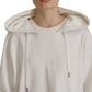Dolce & Gabbana White Hoodie Pullover Embroidered Sweater