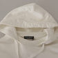 Dolce & Gabbana White Hoodie Pullover Embroidered Sweater