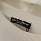 Dolce & Gabbana White Hoodie Pullover Embroidered Sweater